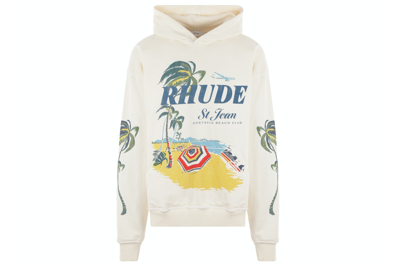 Pre-owned Rhude Beach Club Hoodie Vintage White/multicolor