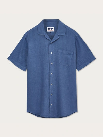 Love Brand & Co. Men's Deep Blue Arawak Linen Shirt