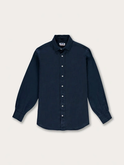 Love Brand & Co. Men's Navy Blue Abaco Linen Shirt