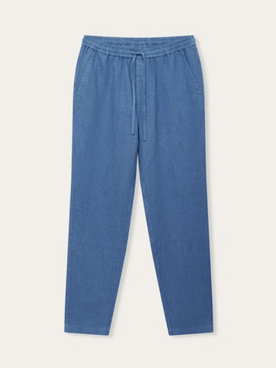 Love Brand & Co. Men's Deep Blue Eleuthera Linen Trousers