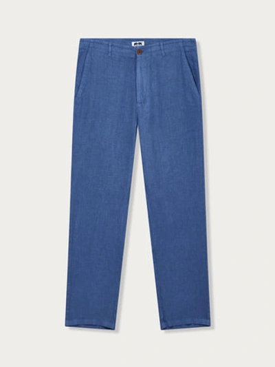 Love Brand & Co. Men's Deep Blue Randall Linen Trousers