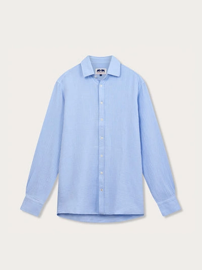 Love Brand & Co. Men's Sky Blue Galliot Cotton Shirt