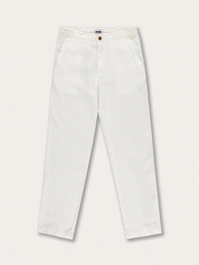 Love Brand & Co. Men's White Randall Linen Trousers