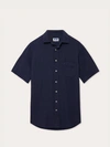 LOVE BRAND & CO. MEN'S NAVY BLUE MANJACK LINEN SHIRT,8160280616