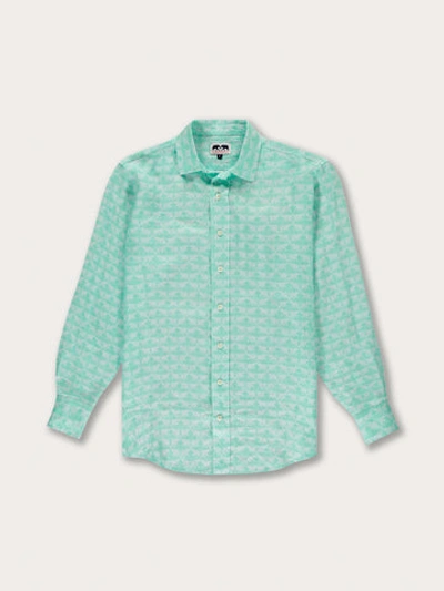 Love Brand & Co. Men's Elephant Dance Mint Abaco Linen Shirt