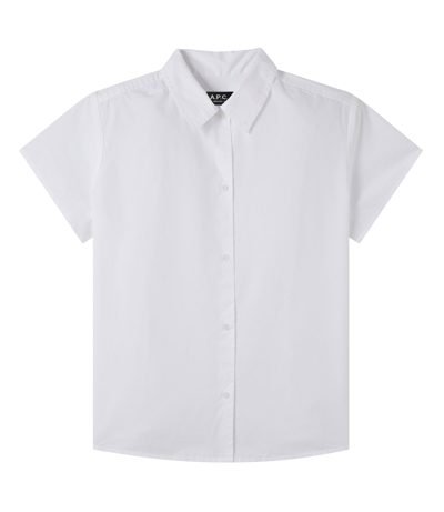 Apc Marina Short-sleeve Shirt In Aab - White