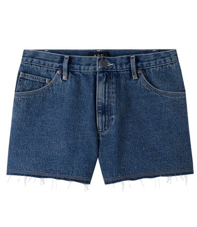 Apc A. P.c. Johnny Mid-rise Denim Shorts In Blue
