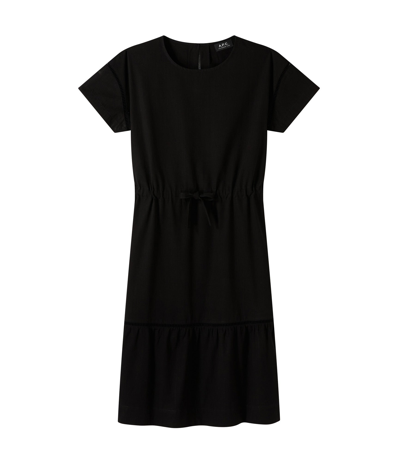 A.p.c. Ida Open-work Cotton Dress In Lzz - Black