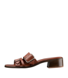 Apc Aly À Talon 50mm Leather Slides In Cad - Nut Brown