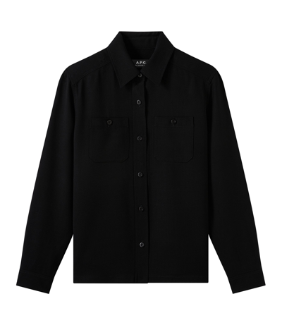 Apc A.p.c. Long Sleeved Buttoned Shirt In Lzz - Black