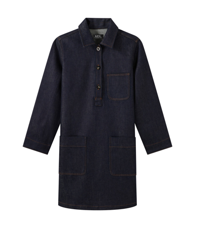 A.p.c. Aurelia Dress In Iai - Indigo
