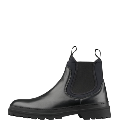 Apc Leather Ankle Boots In Lzz - Black