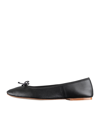 Apc Leah Leather Ballerina Shoes In Lzz - Black