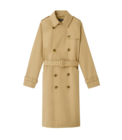 Apc Greta Trench In Baa - Beige