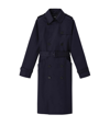 Apc Greta Cotton Trench Coat In Iak - Dark Navy Blue