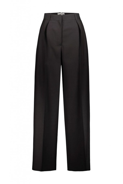 The Row High Waist Straight Leg Trousers In Black