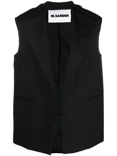 Jil Sander Logoed Vest In Black