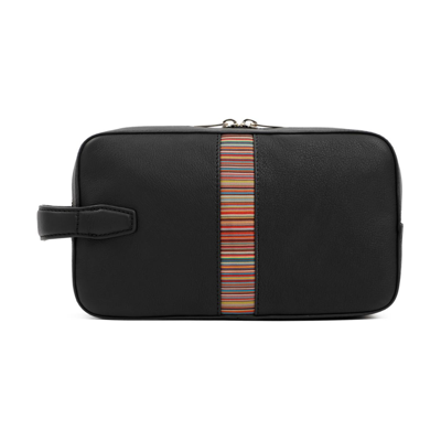 Paul Smith Leather Washbag In Black