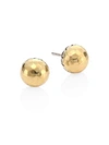 John Hardy Classic Chain Hammered 18K Yellow Gold & Sterling Silver Stud Earrings