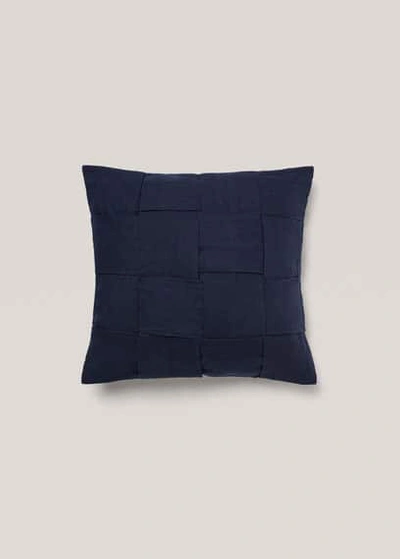 Mango Home 100% Linen Braided Cushion Case 50x50cm Navy
