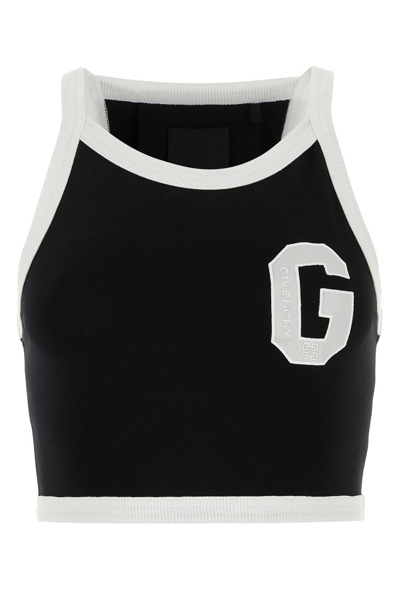 Givenchy G Logo Cropped Tank Top In Noir_blanc