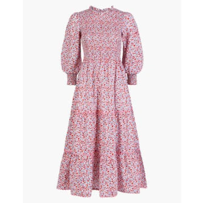 pink city prints isabel dress Pink City Prints Scarlet Forest Isabel High Neck In Pink
