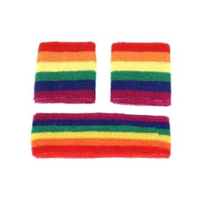 &quirky Rainbow Pride Headband & Sweatband Set