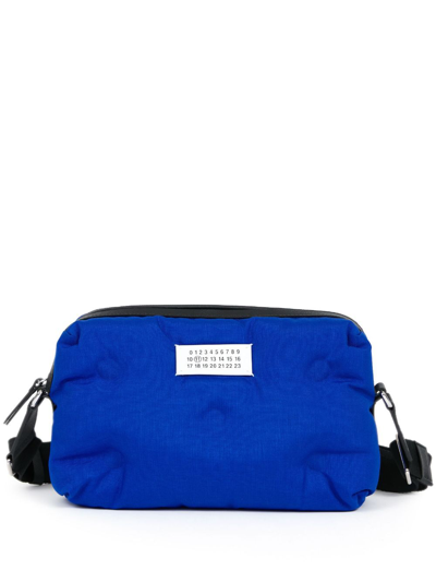 Maison Margiela Logo-patch Padded Shoulder Bag In Blue