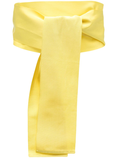 Sara Roka Self-tie Grosgrain Belt In Yellow