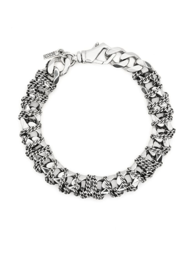 Emanuele Bicocchi Chain-link Wrap Bracelet In Silver