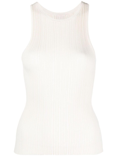 Hugo Slim-fit Ribbed Top With Racer Back In White