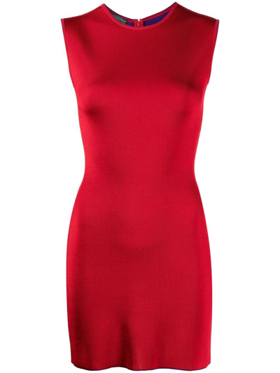 Herve L Leroux Sleeveless Mini Dress In Red