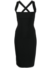 HERVE L LEROUX SCOOP-NECK PENCIL DRESS