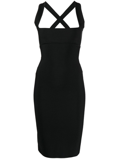 Herve L Leroux Scoop-neck Pencil Dress In Black