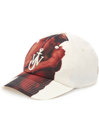 Jw Anderson Graphic-print Logo-embroidered Cap In 002 Off White