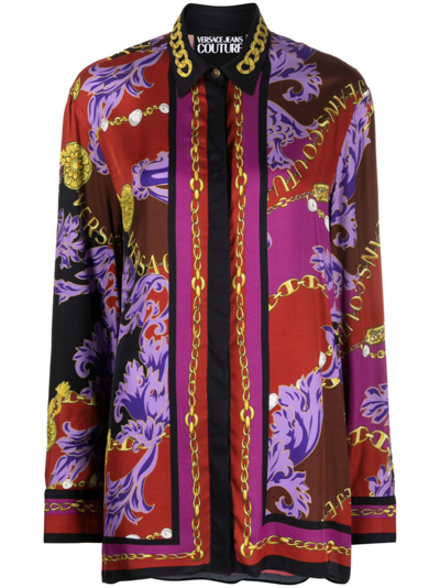 Versace Jeans Couture Barocco-print Shirt In Multicolor
