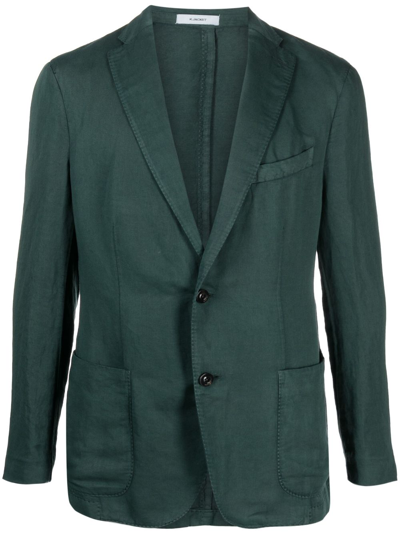 Boglioli Slim-cut Single-breasted Blazer In Green