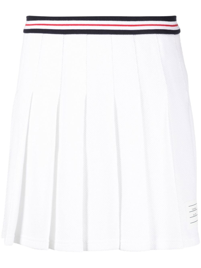 Thom Browne Pleated Tennis Skirt In White