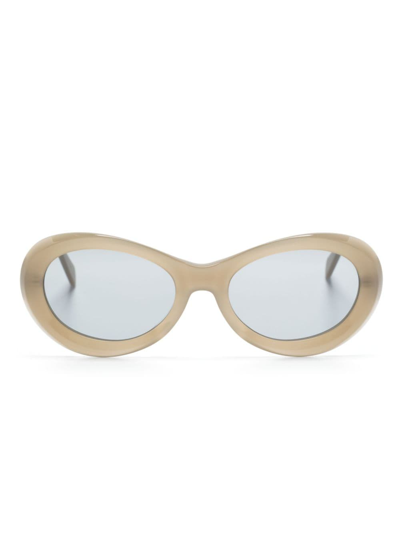 Totême The Ovals Round-frame Acetate Sunglasses In White