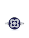 DE BEERS JEWELLERS 18KT WHITE GOLD ENCHANTED LOTUS DIAMOND AND ENAMEL RING