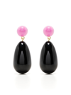 Eshvi Enamel Drop Earrings In Black