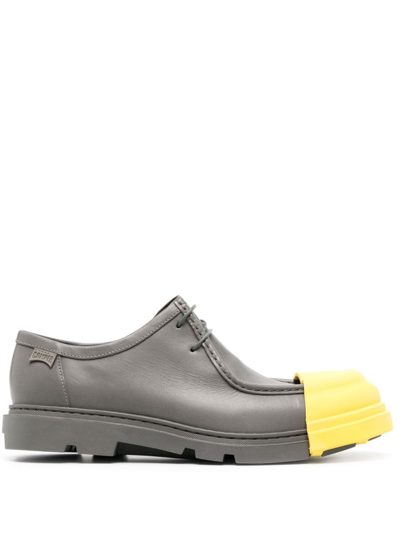Camper Junction Leather Derby Shoes In Grey