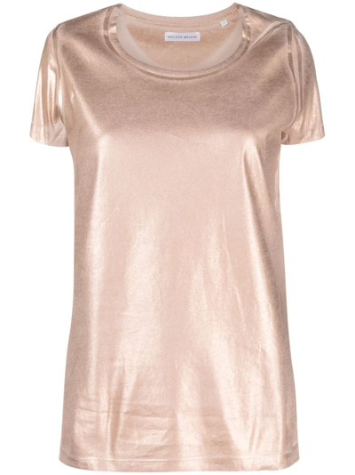 Madison.maison Short-sleve Lamé T-shirt In Pink