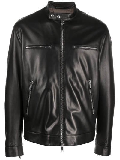 Valentino Leather Jacket In Black