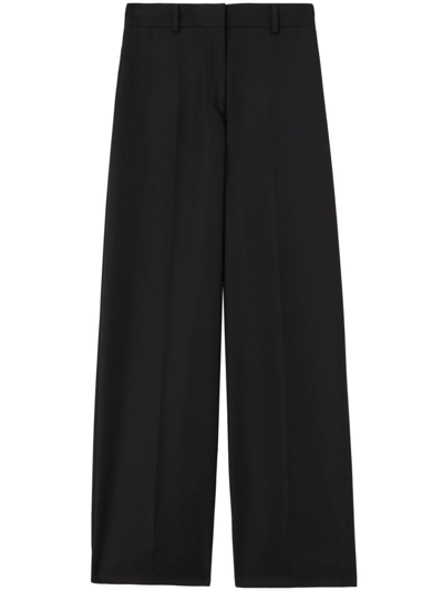 Palm Angels High-rise Straight-leg Trousers In Black