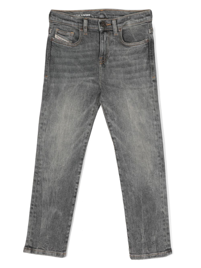 Diesel Kids' D-viker Straight-leg Jeans In Grey