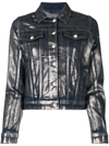 Madison.maison Metallic Denim Jacket In Blue