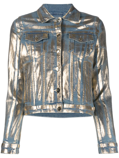 Madison.maison Metallic-coated Denim Jacket In Blue