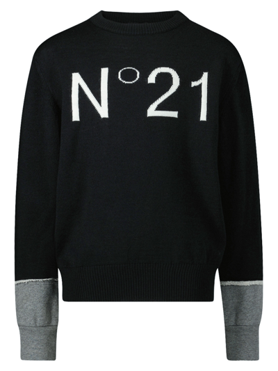 N°21 Kids Black Pullover For Boys