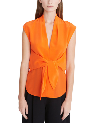 Halston Lola Front-tie Top In Orange